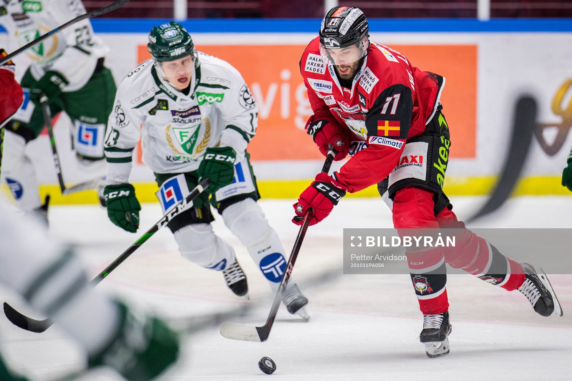 Malmö Redhawks Markus Lauridsen och Färjestads Daniel