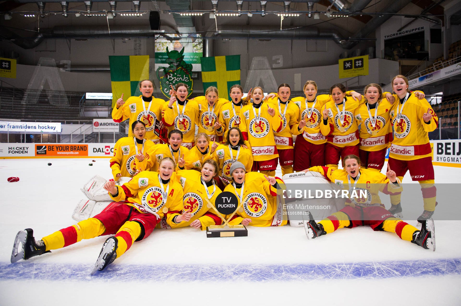 Smålands spelare jublar