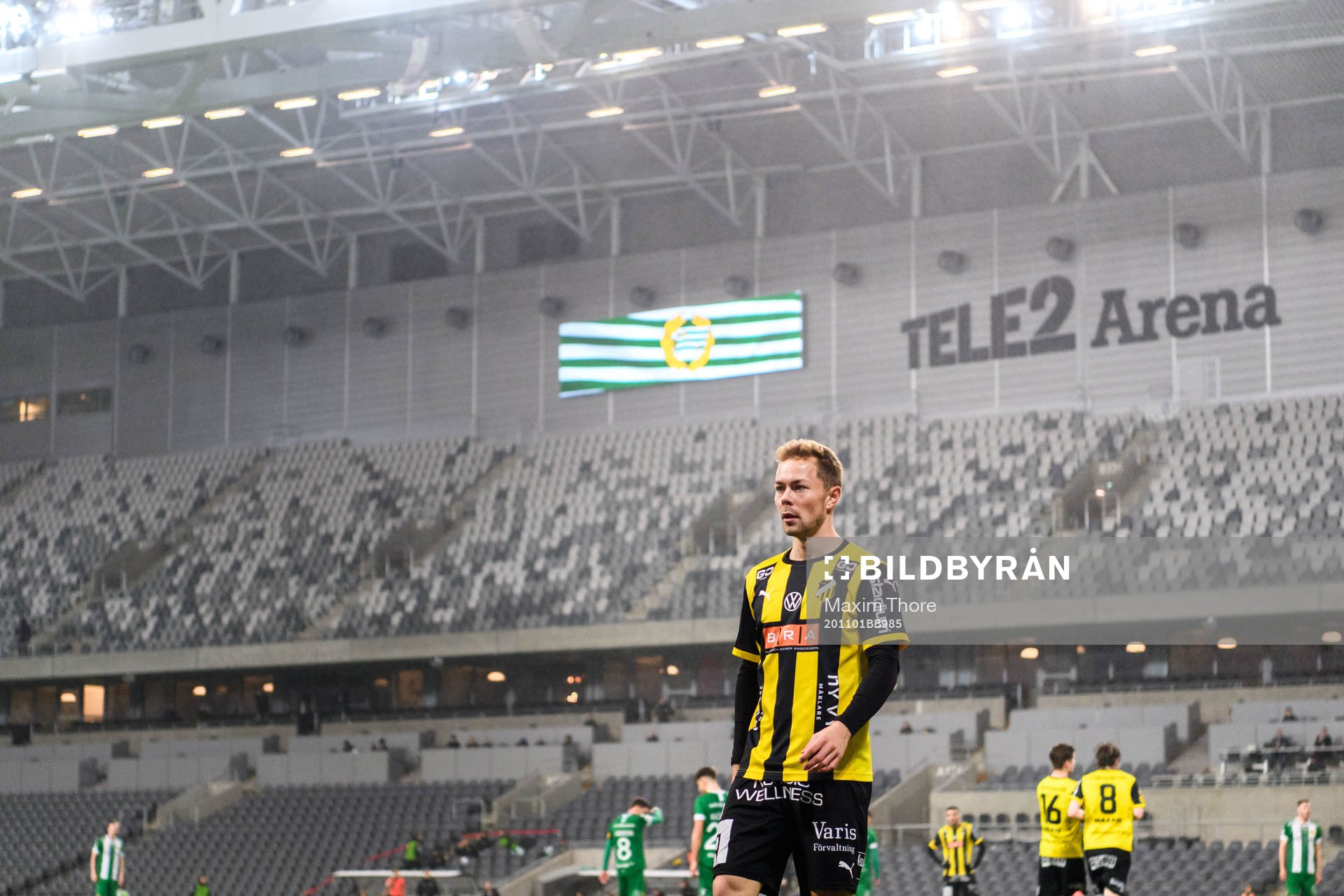 Häckens Nikola Gulan under fotbollsmatchen i Allsvenskan mellan Hammarby och Häcken den 1 november 2020 i Stockholm.