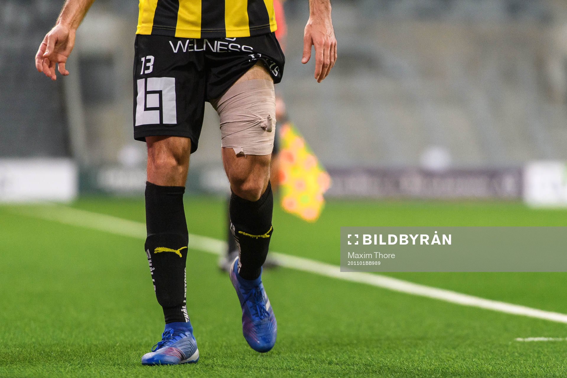 Häckens Nikola Gulan med ett lindat ben