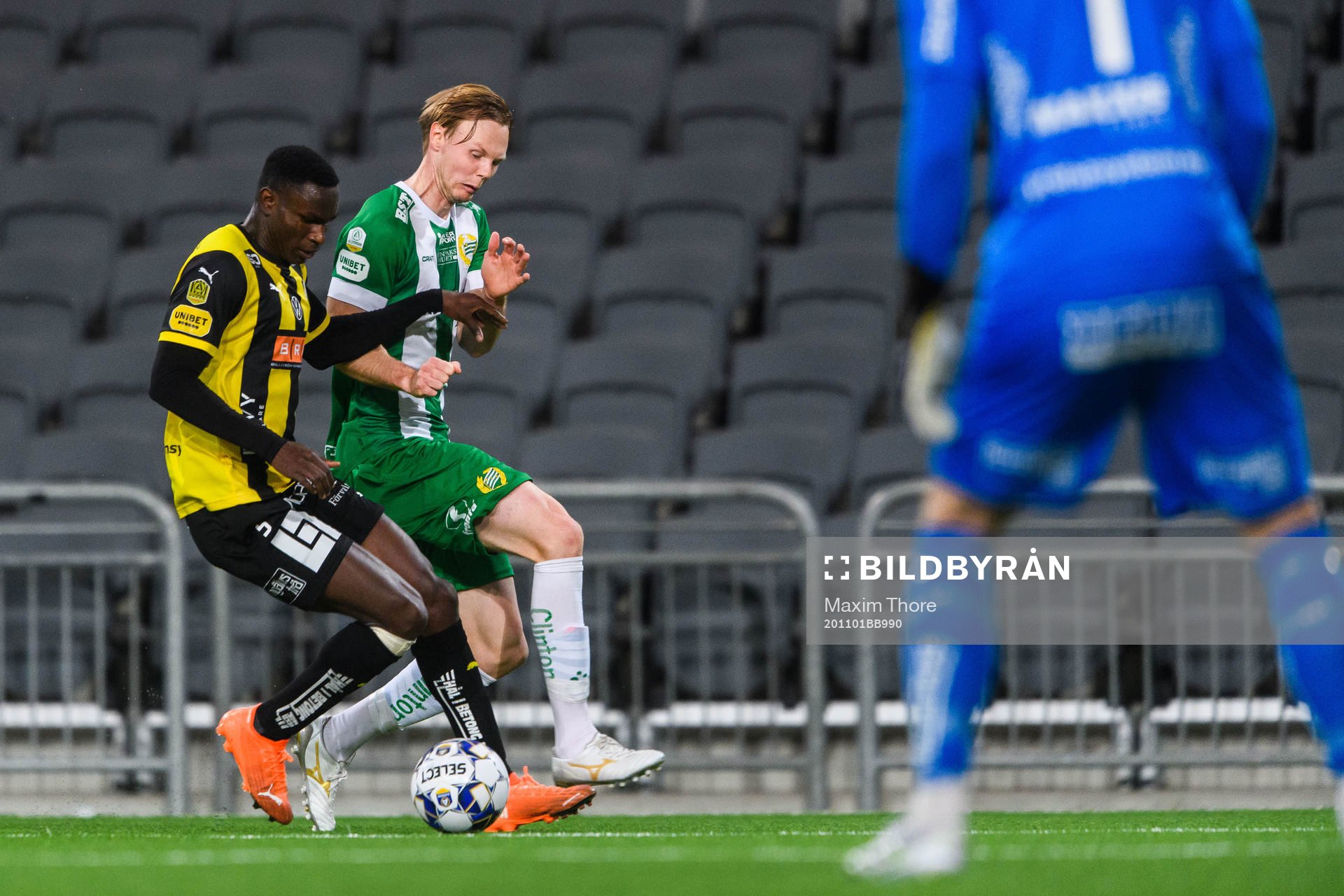 Häckens Godswill Ekpolo och Hammarbys Tim Söderström