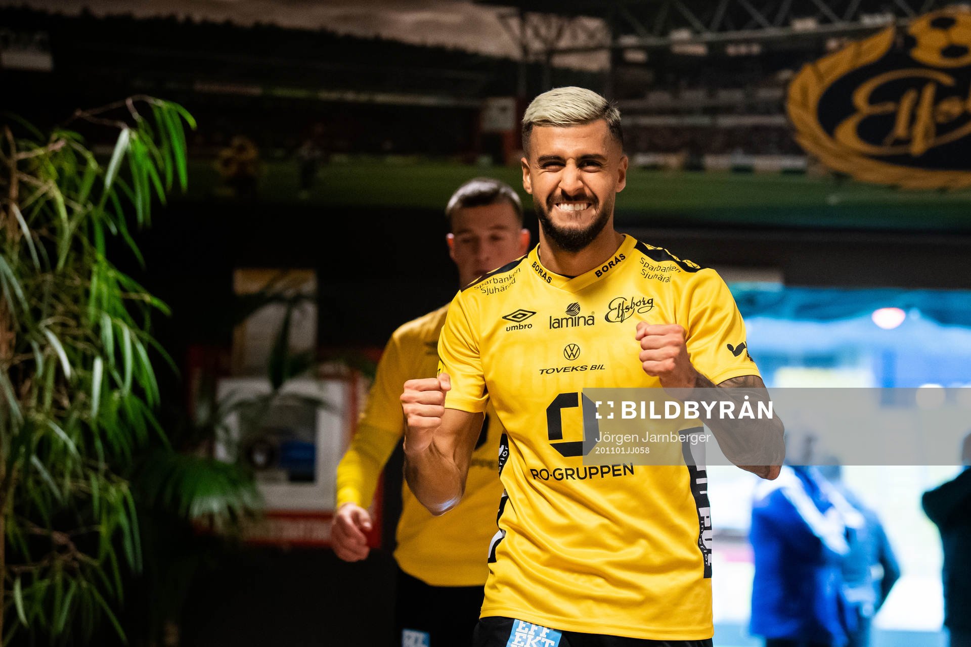Elfsborgs Rami Kaib jublar efter fotbollsmatchen i Allsvenskan mellan Elfsborg och IFK Norrköping den 1 november 2020 i Borås.