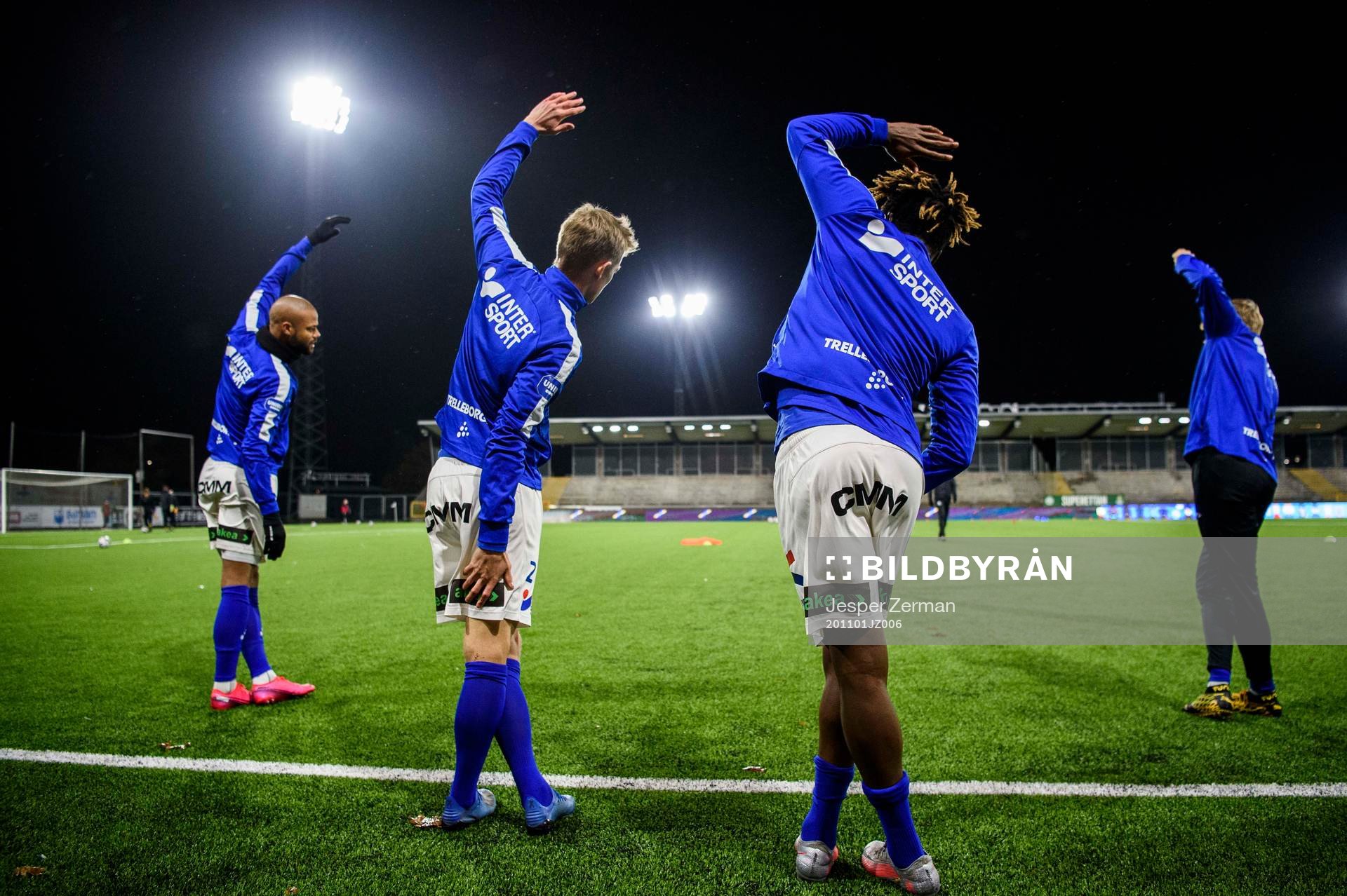 Trelleborgs spelare värmer upp