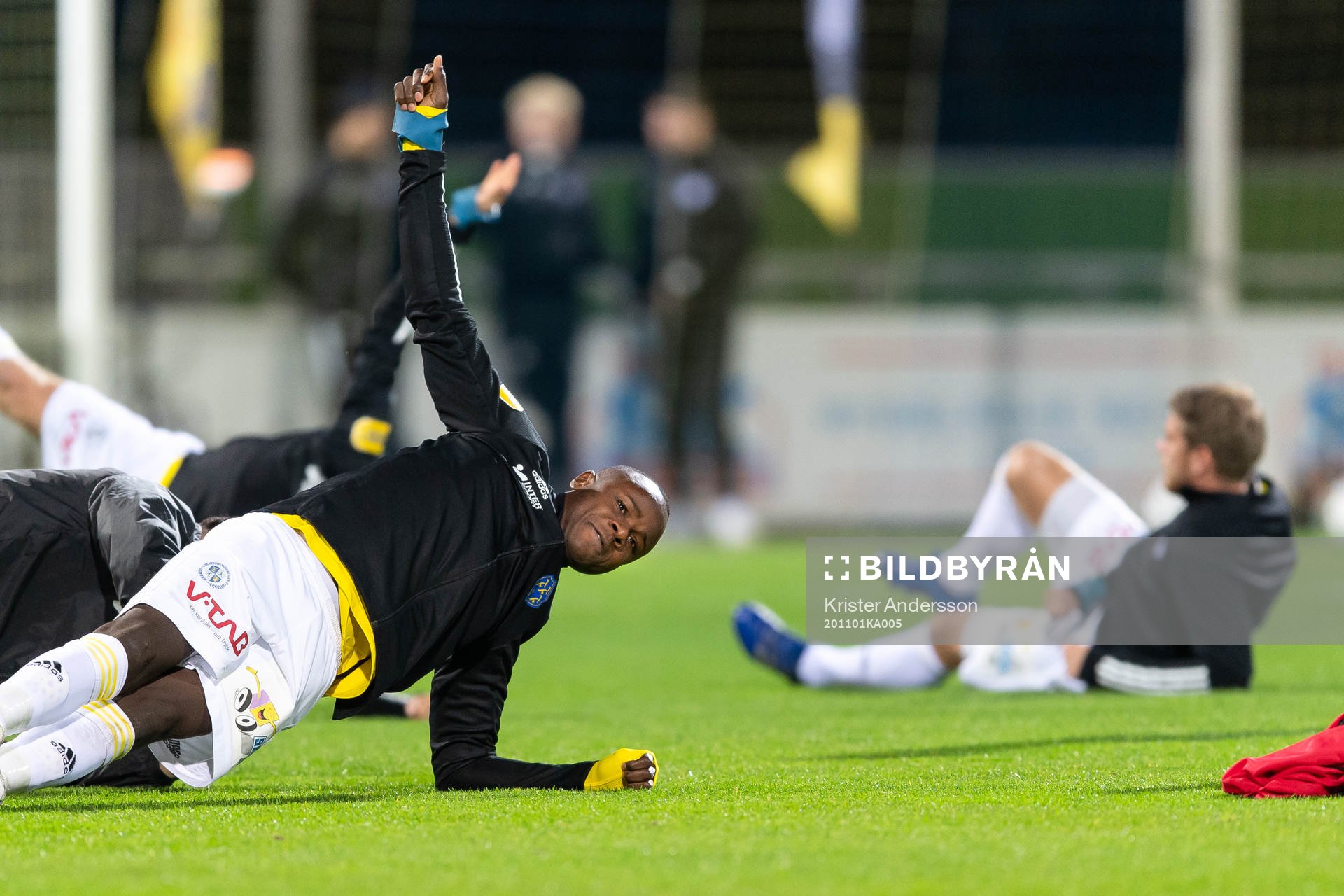 Falkenbergs Nsima Peter före fotbollsmatchen i Allsvenskan