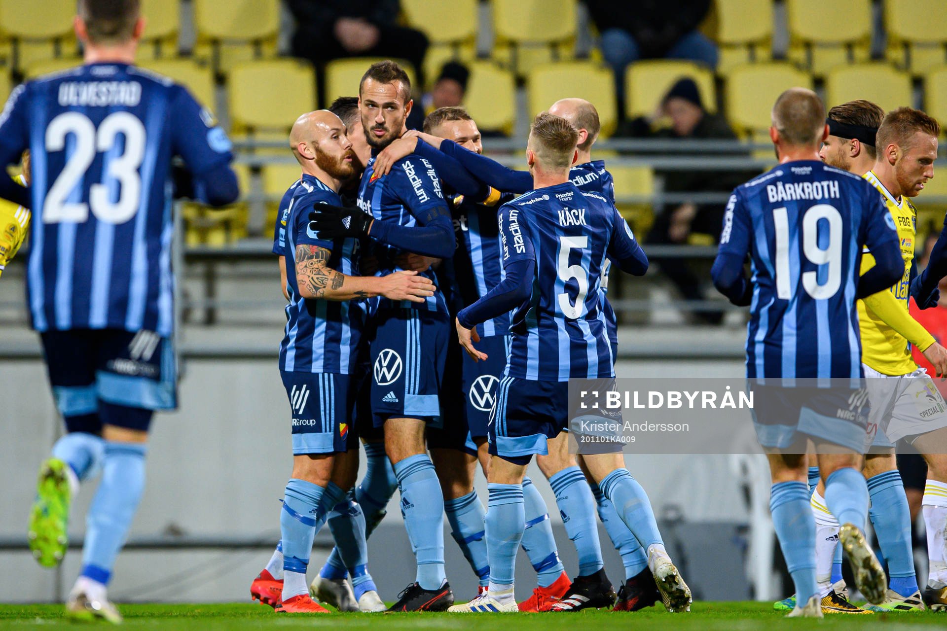 Djurgårdens Emir Kujovic jublar
