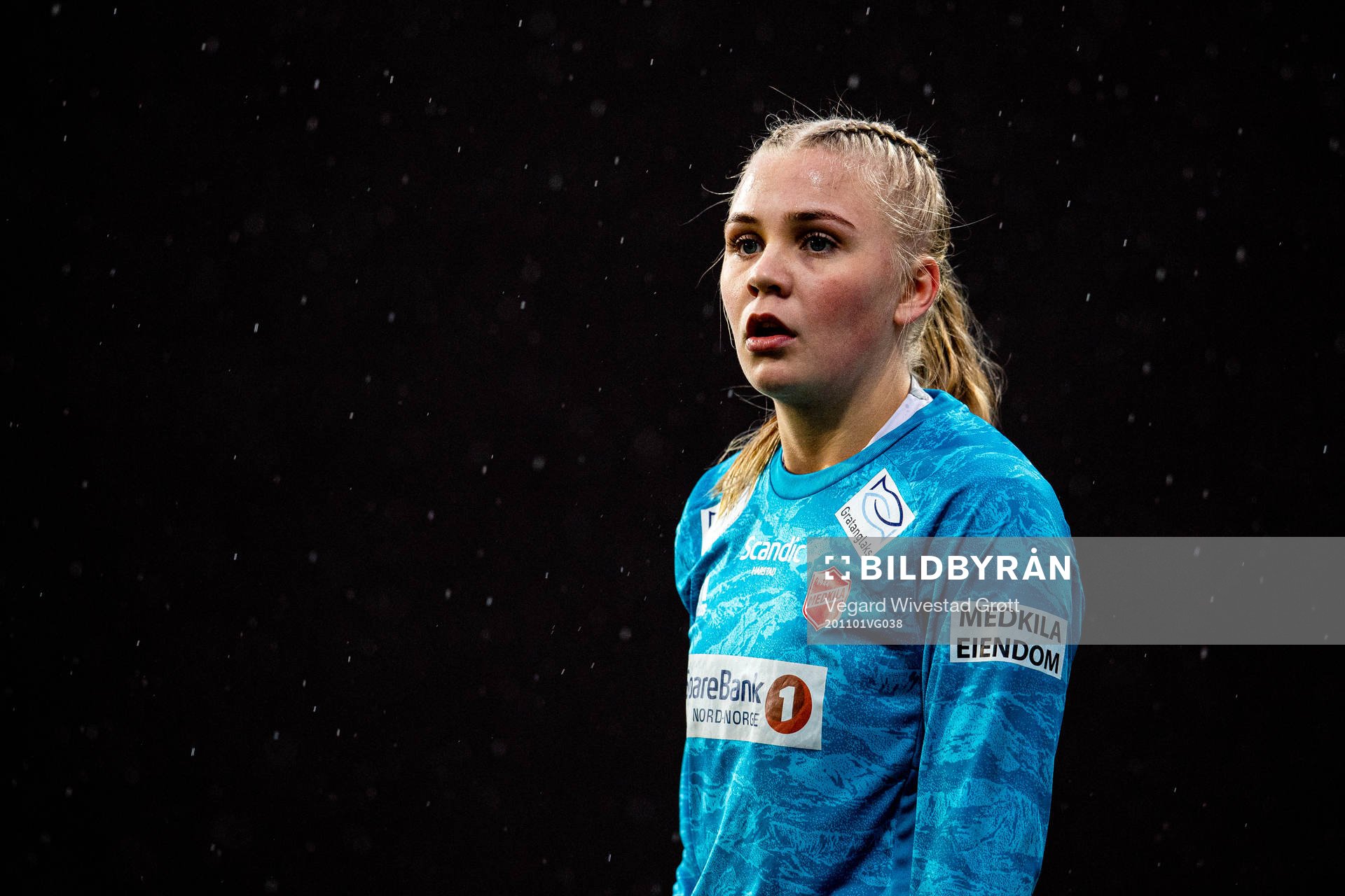 Goalkeeper Hanne Larsen of Medkila during the 1. division football match between Hønefoss and Medkila on November 1, 2020 in Hønefoss.