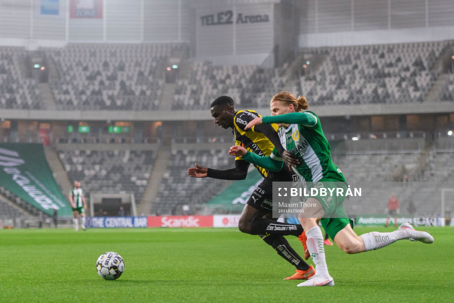 Häckens Godswill Ekpolo och Hammarbys Gustav Ludwigson