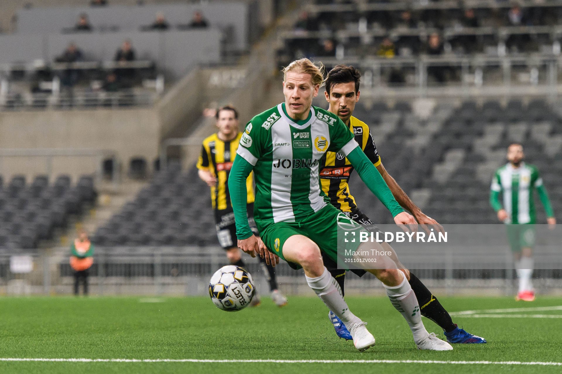 Hammarbys Gustav Ludwigson och Häckens Nikola Gulan