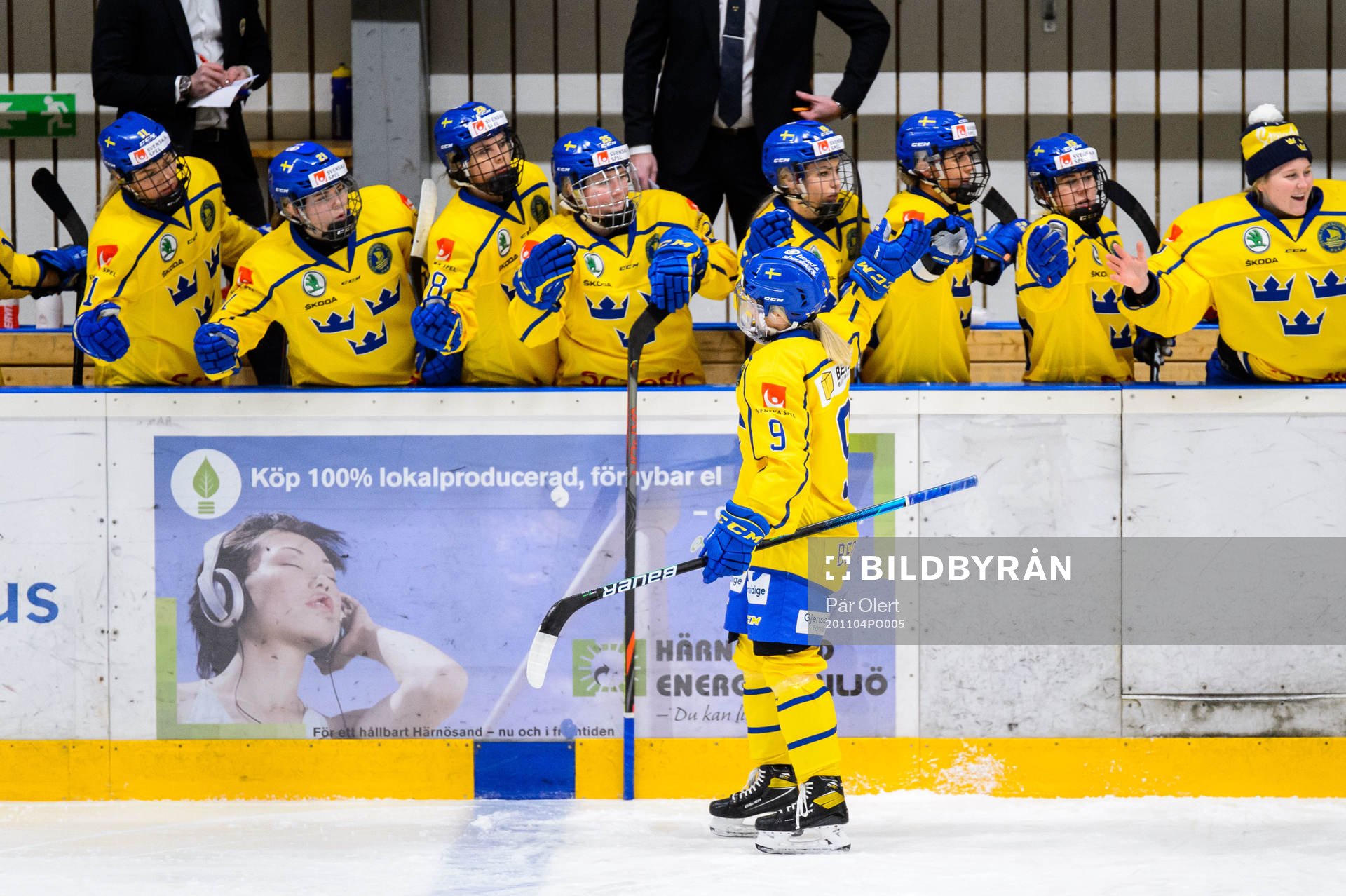Ebba Berglund of Sweden celebrates