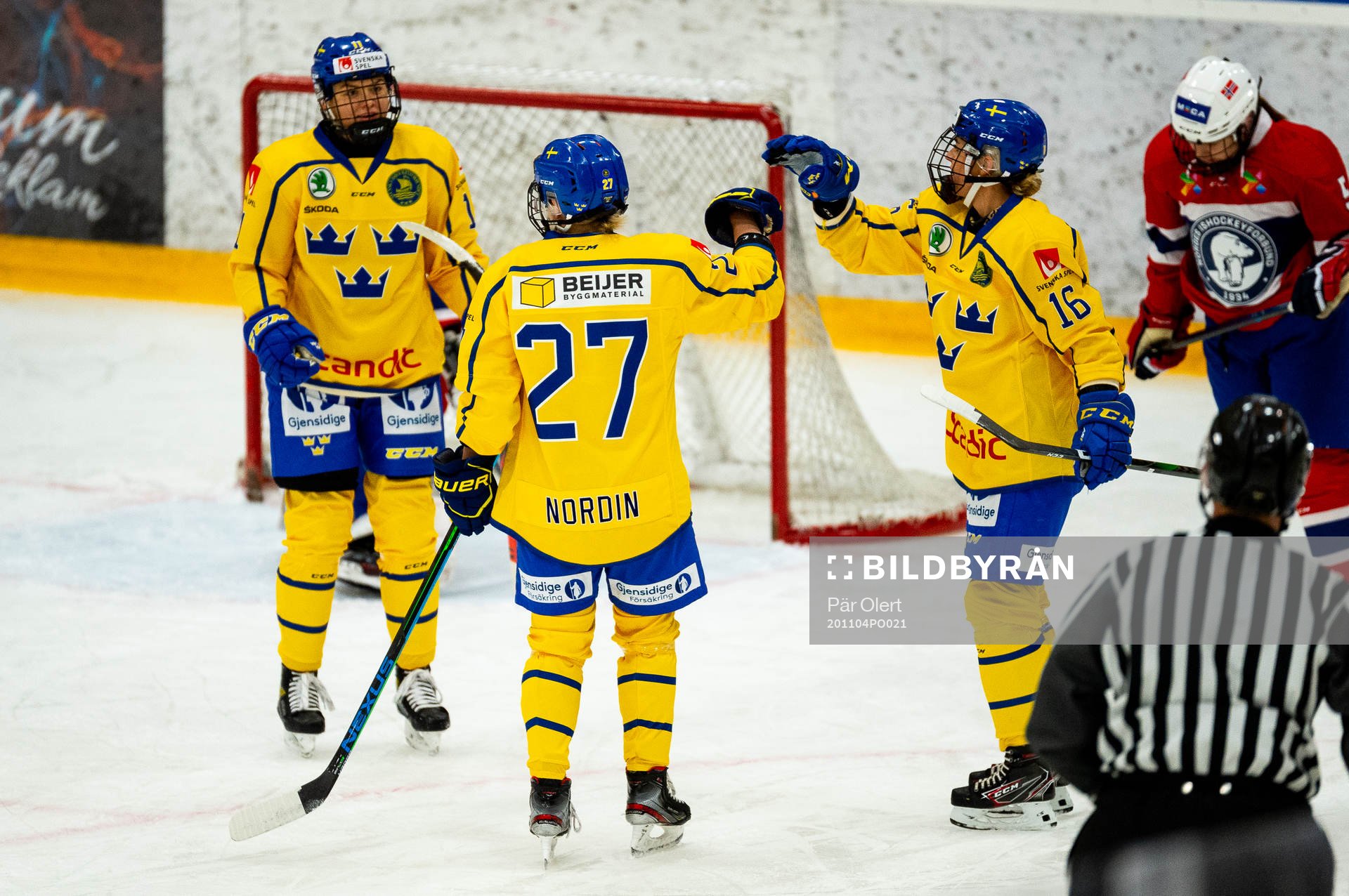 Emma Nordin of Sweden celebrates