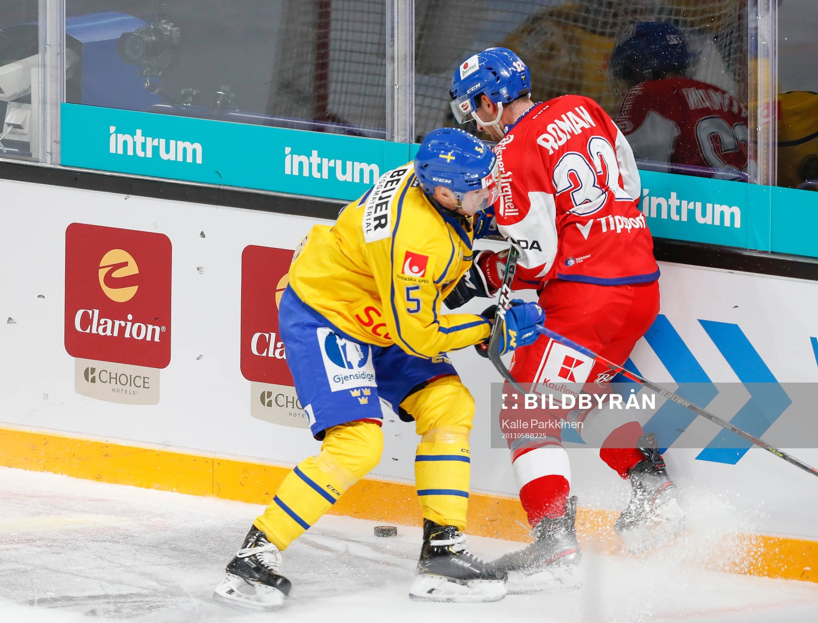 Gustav Backström #5, SWE and Ondrej Roman #32, CZE