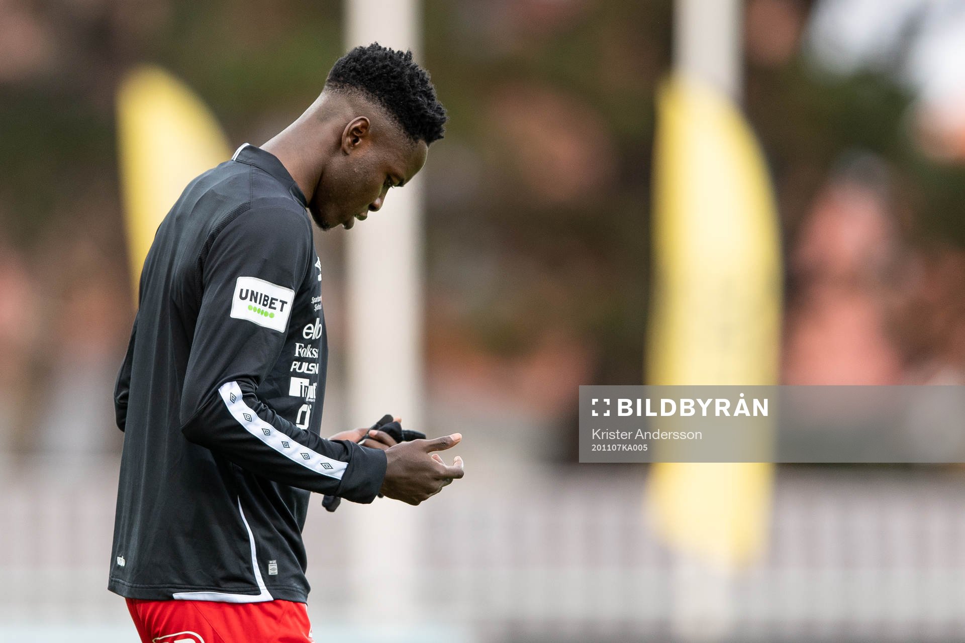 Elfsborgs Joseph Stanley Okumu före fotbollsmatchen i