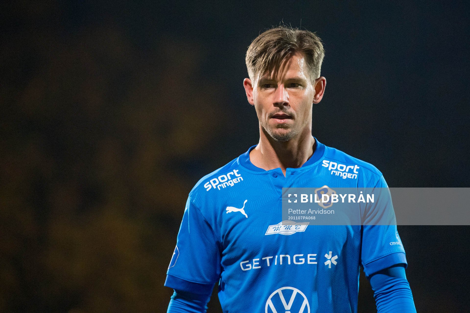 Halmstads Dusan Djuric under fotbollsmatchen i Superettan mellan Halmstad och Dalkurd den 7 november 2020 i Halmstad.