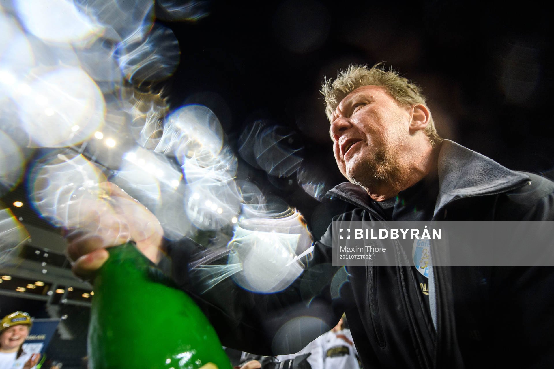 Göteborgs tränare Jörgen Ericsson jublar över SM-guldet