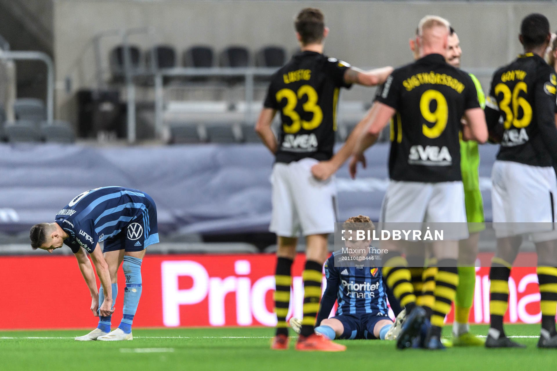 Djurgårdens Haris Radetinac och Aslak Witry deppar