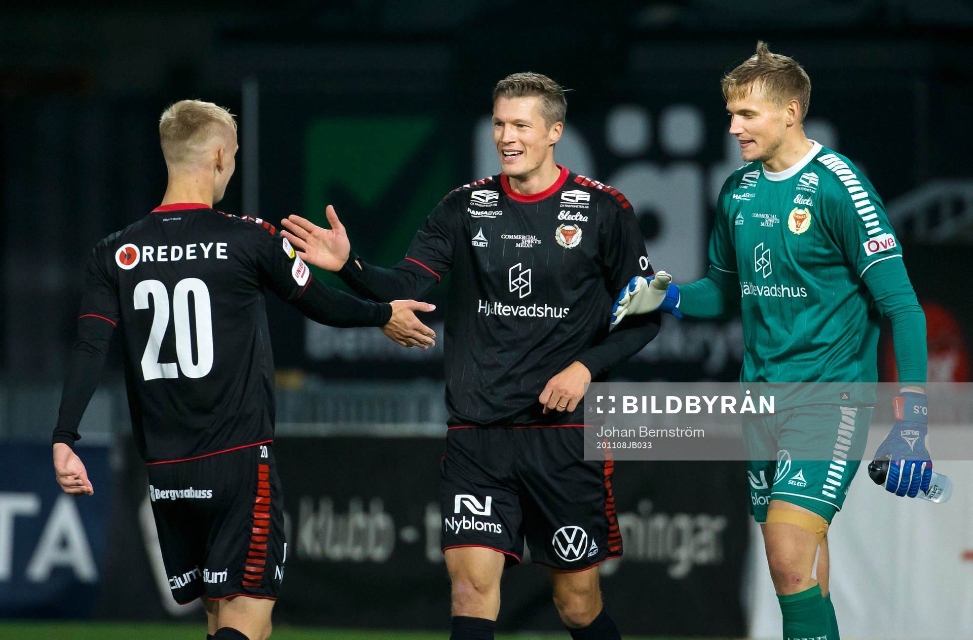Kalmars Carl Gustafsson, Viktor Elm och målvakt Ole