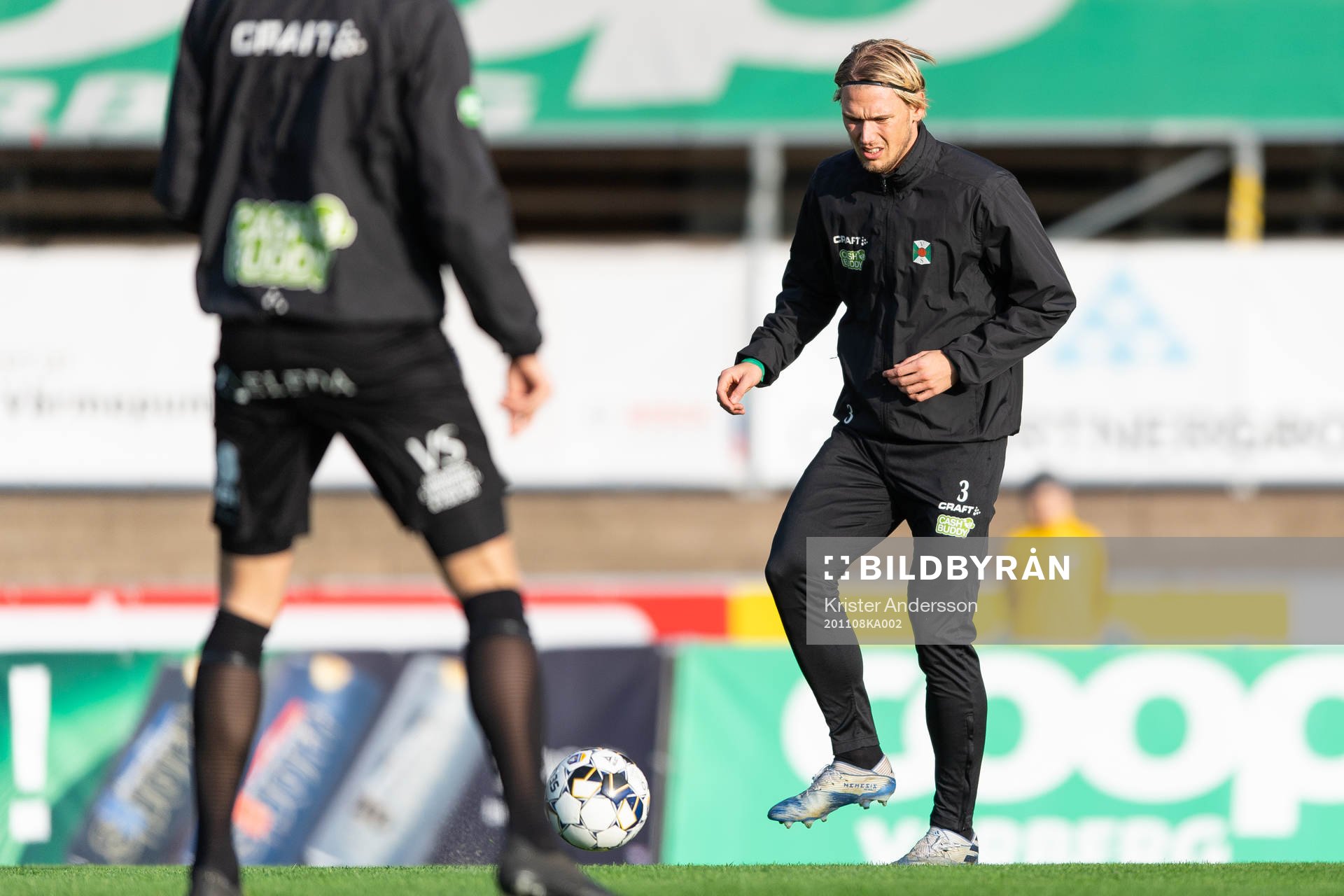 Varbergs Hampus Zachrisson före fotbollsmatchen i