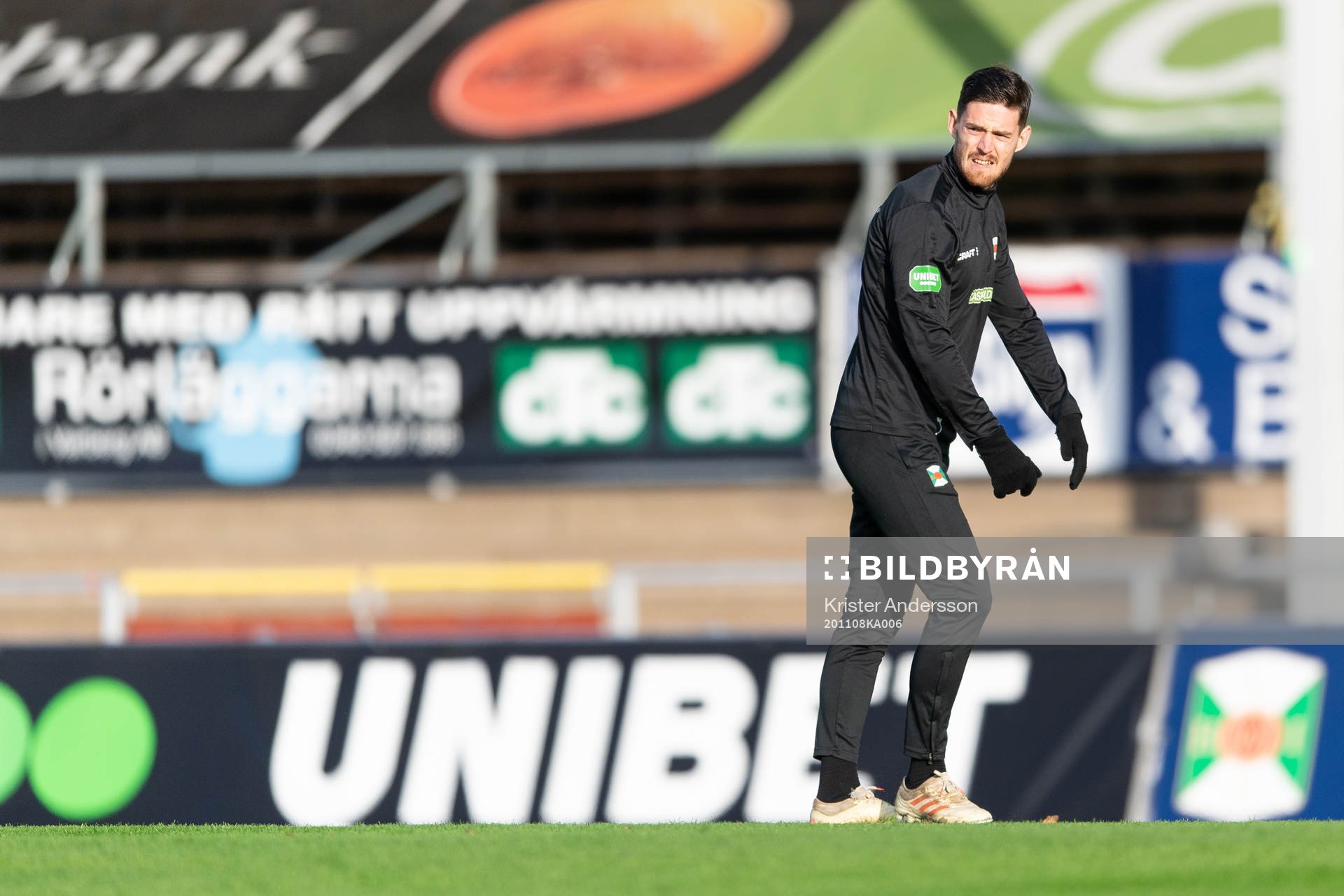 Varbergs Robin Tranberg före fotbollsmatchen i Allsvenskan