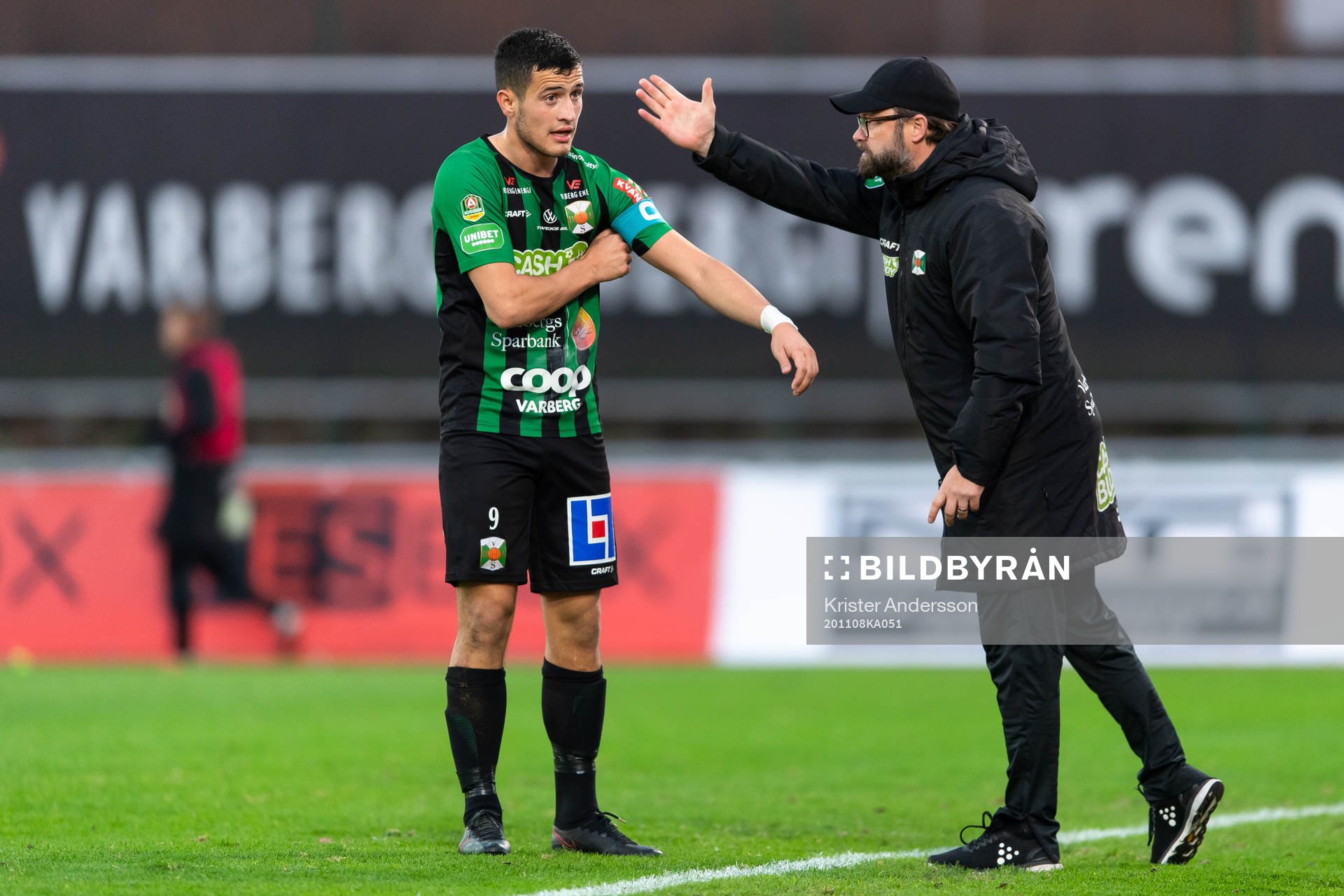 Varbergs Astrit Selmani och tränare Joakim Persson