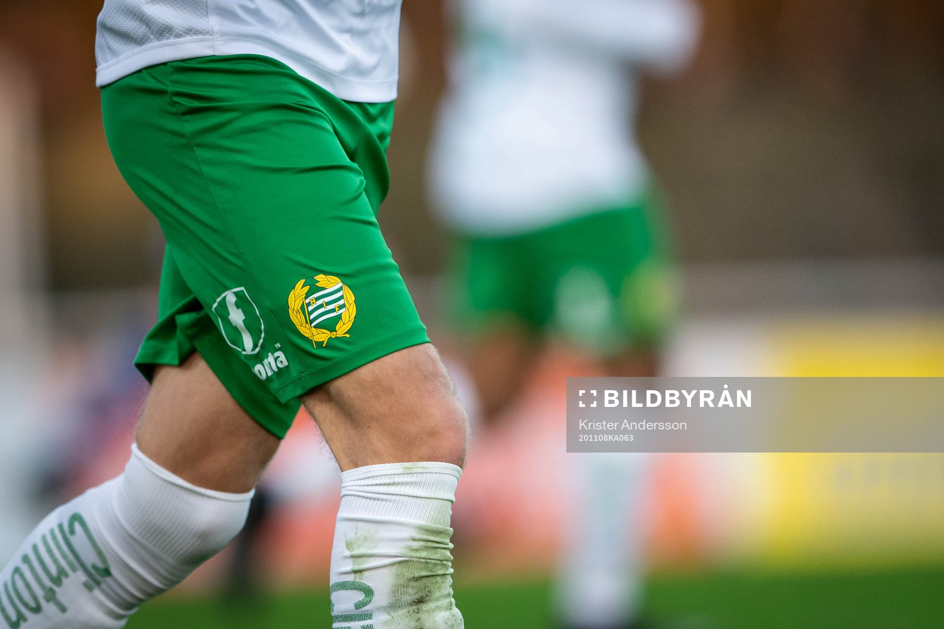 Byxa med Hammarby logounder fotbollsmatchen i Allsvenskan