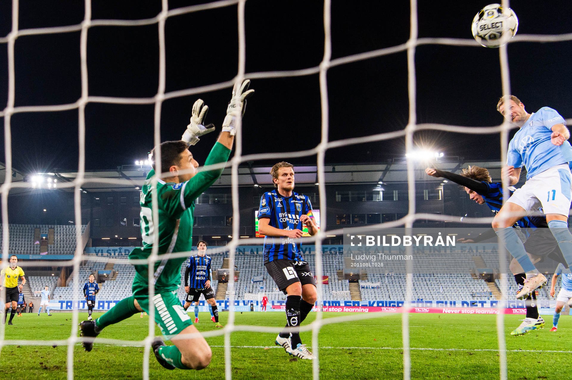 under fotbollsmatchen i Allsvenskan mellan Malmö FF och