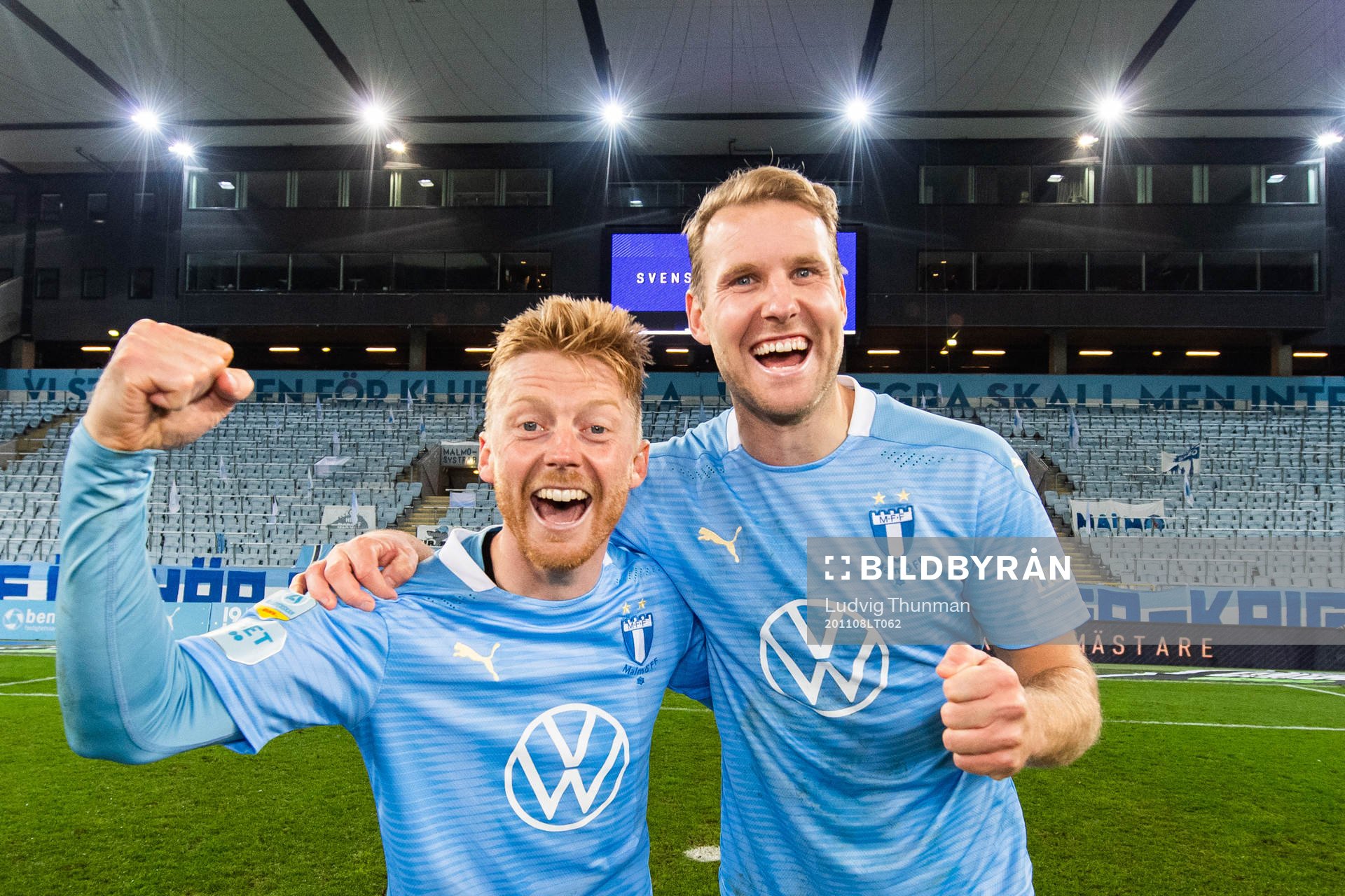 Malmö FFs Anders Christiansen och Ola Toivonen jublar