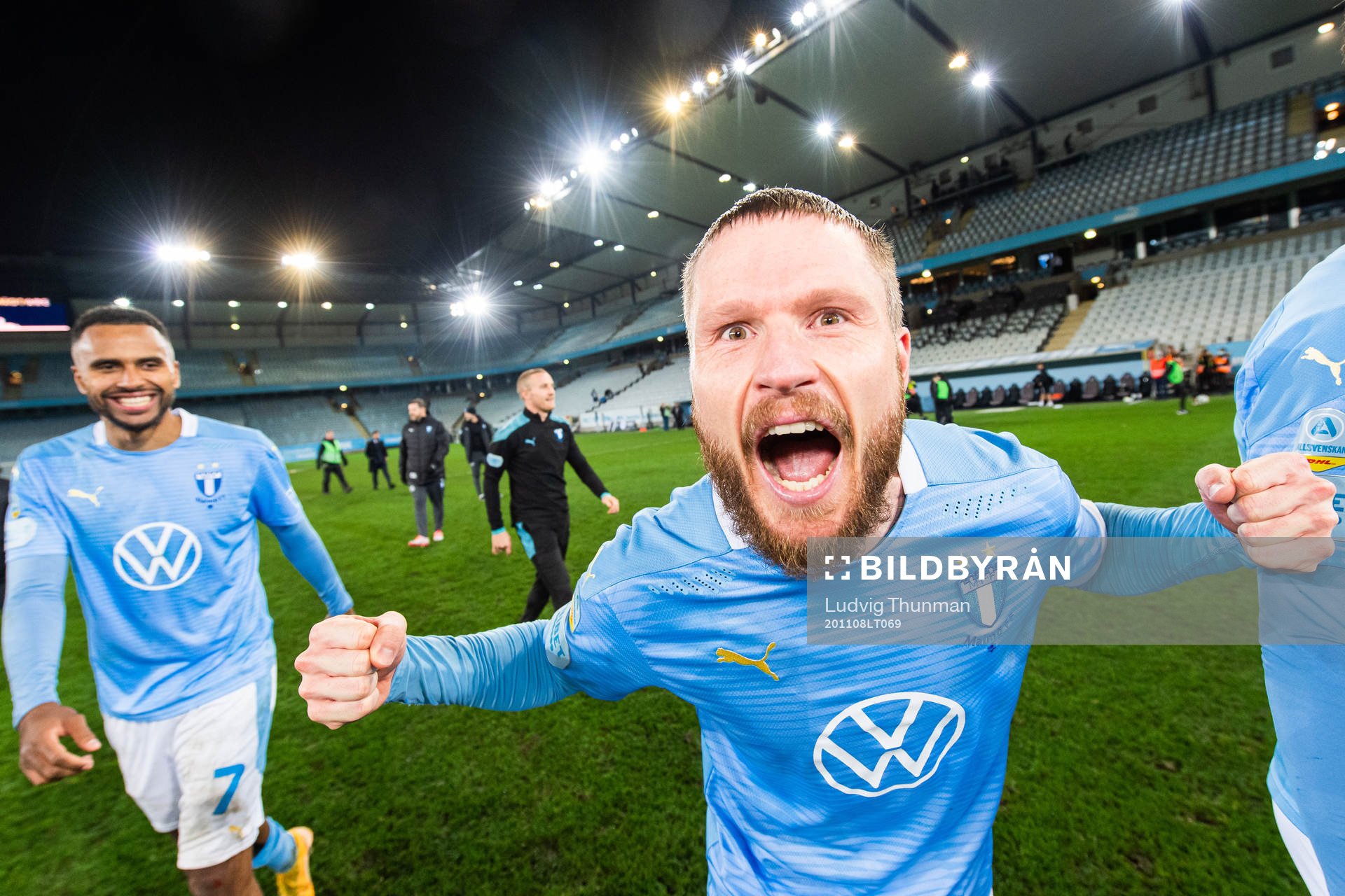 Malmö FFs Lasse Nielsen jublar över SM-guldet