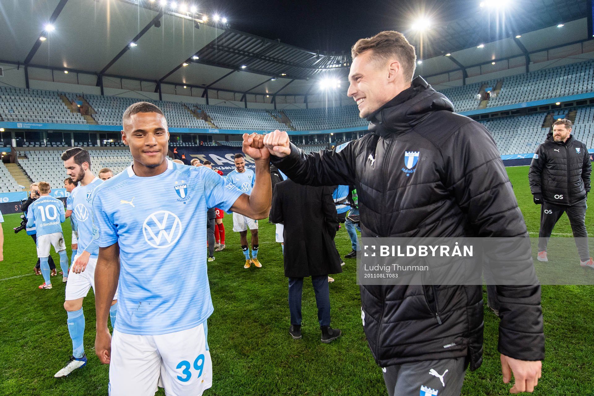Malmö FFs Amin Sarr och assisterande tränare Daniel