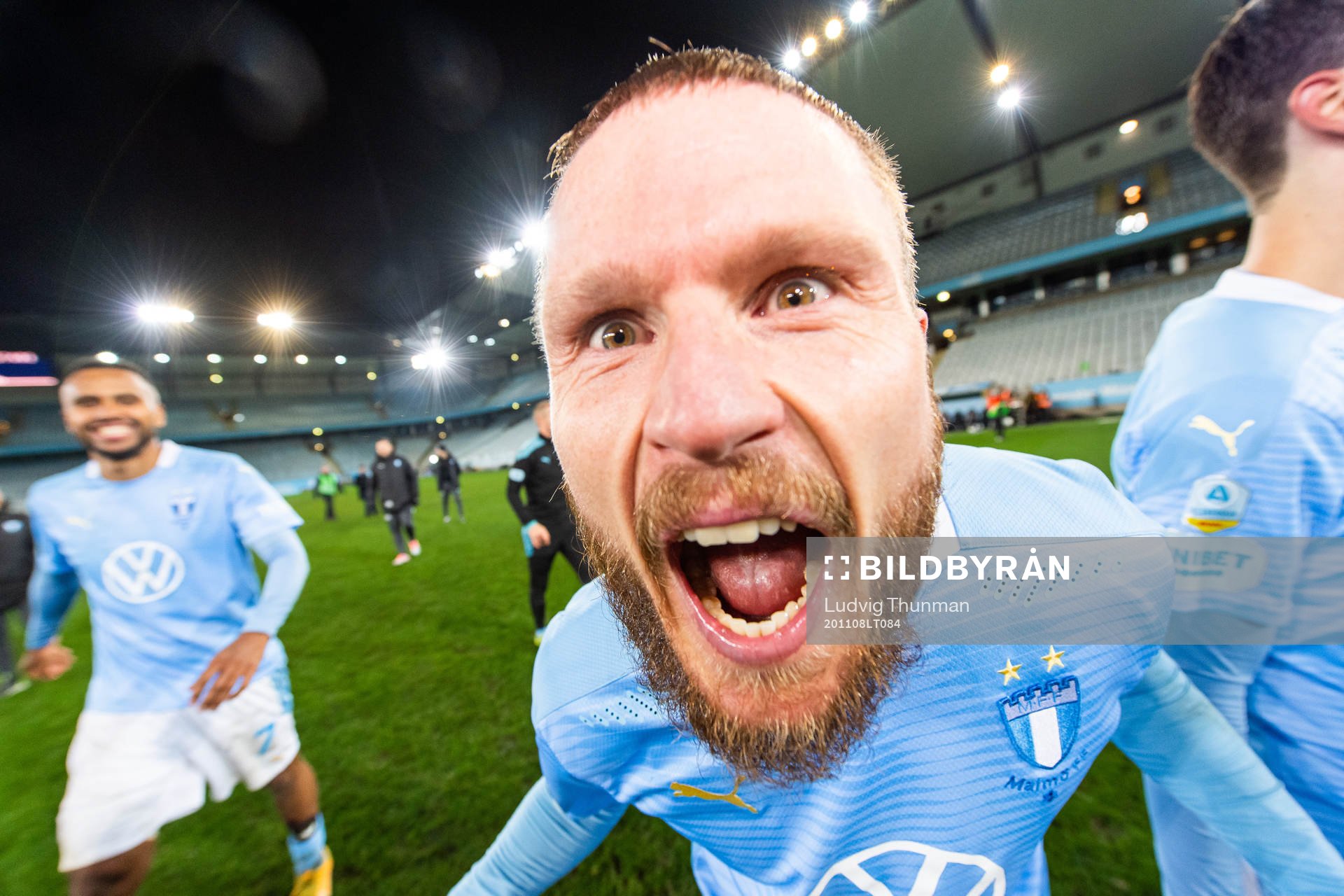 Malmö FFs Lasse Nielsen jublar över SM-guldet