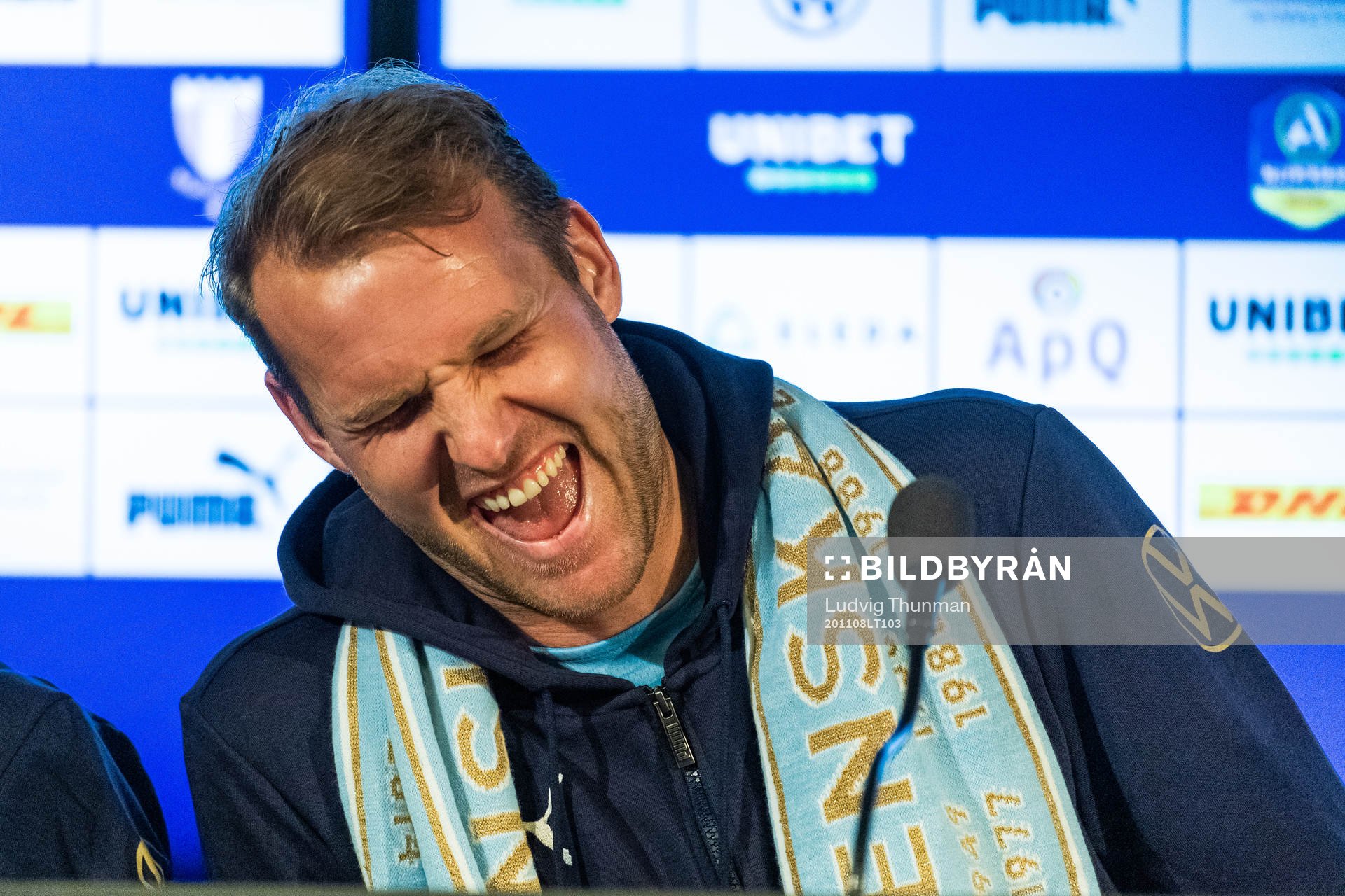 Malmö FFs Ola Toivonen på presskonferensen