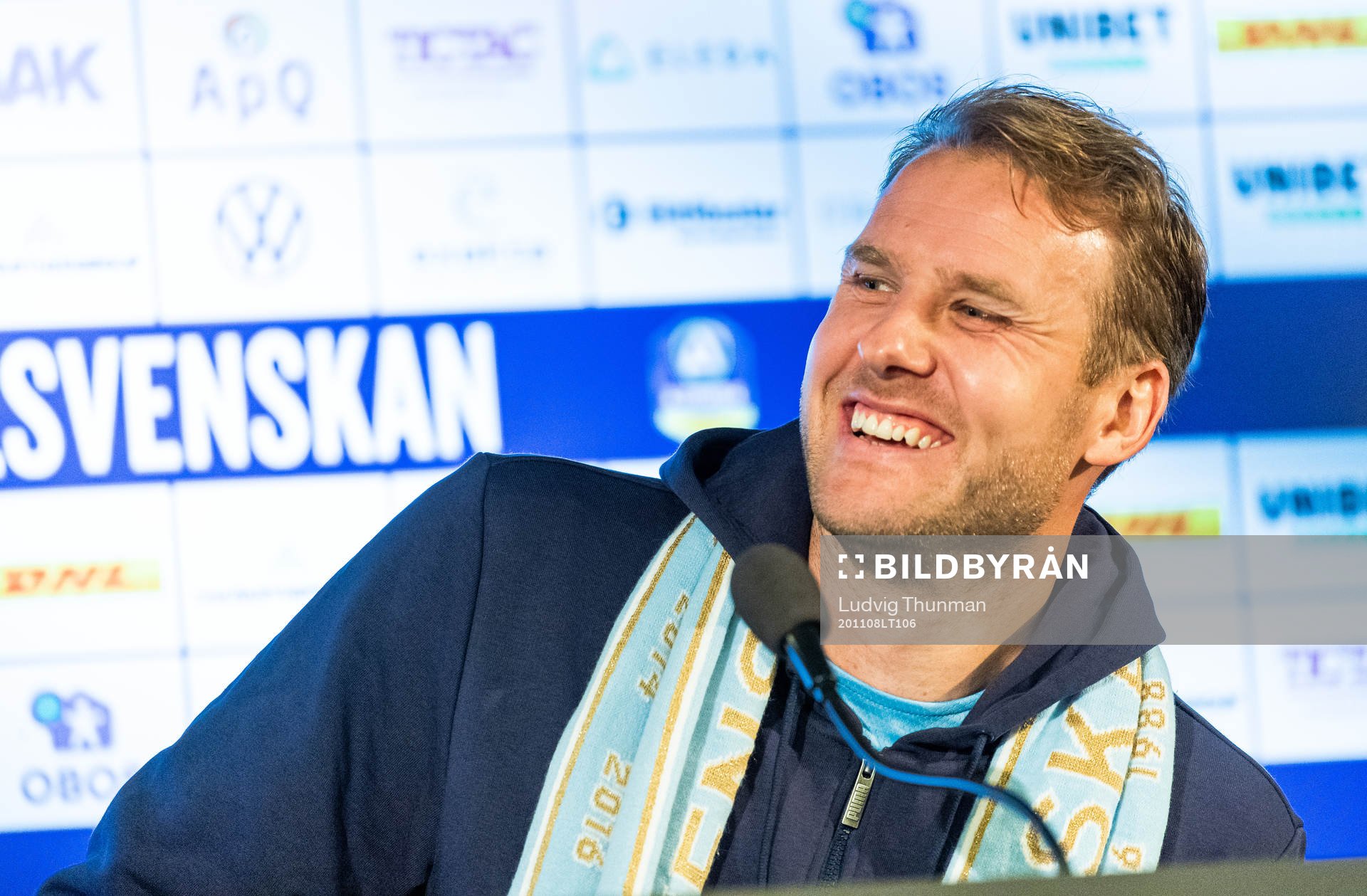 Malmö FFs Ola Toivonen på presskonferensen