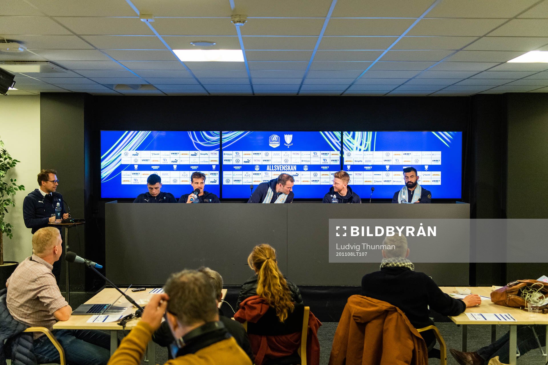 Malmö FFs Anel Ahmedhodzic, Eric Larsson, Ola Toivonen,
