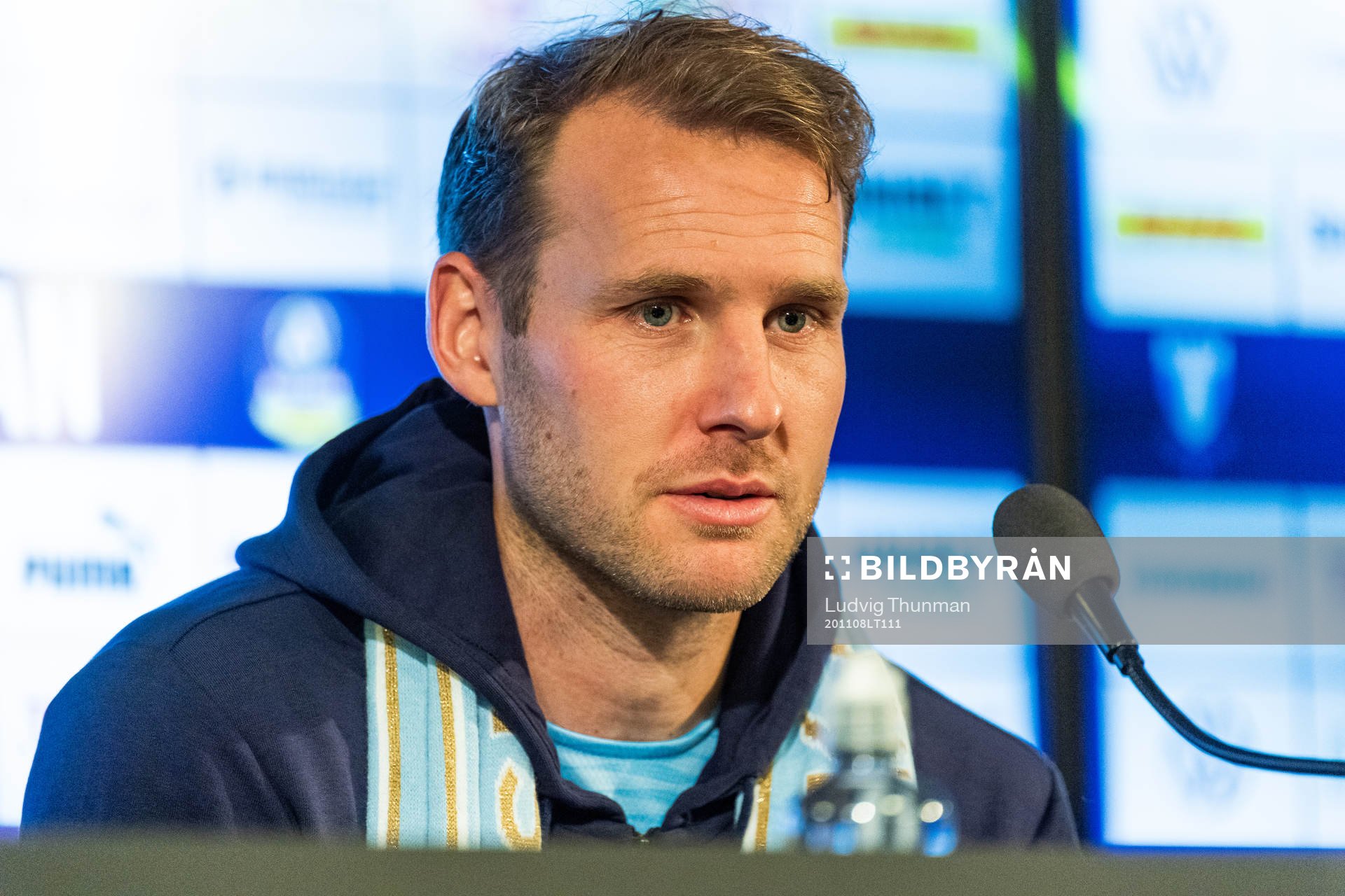 Malmö FFs Ola Toivonen på presskonferensen