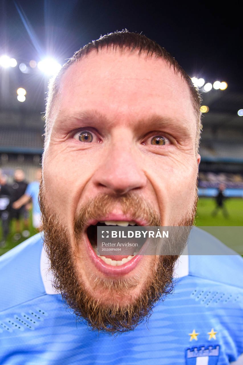 Malmö FFs Lasse Nielsen jublar över SM-guldet