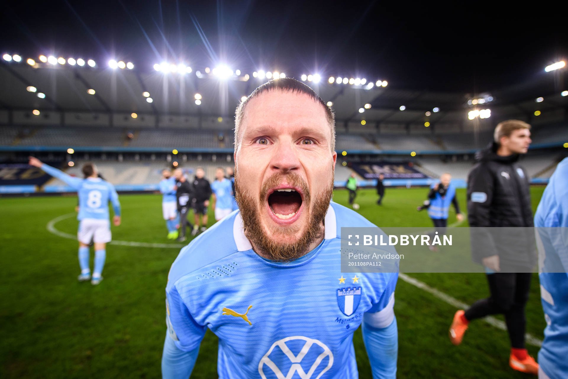 Malmö FFs Lasse Nielsen jublar över SM-guldet