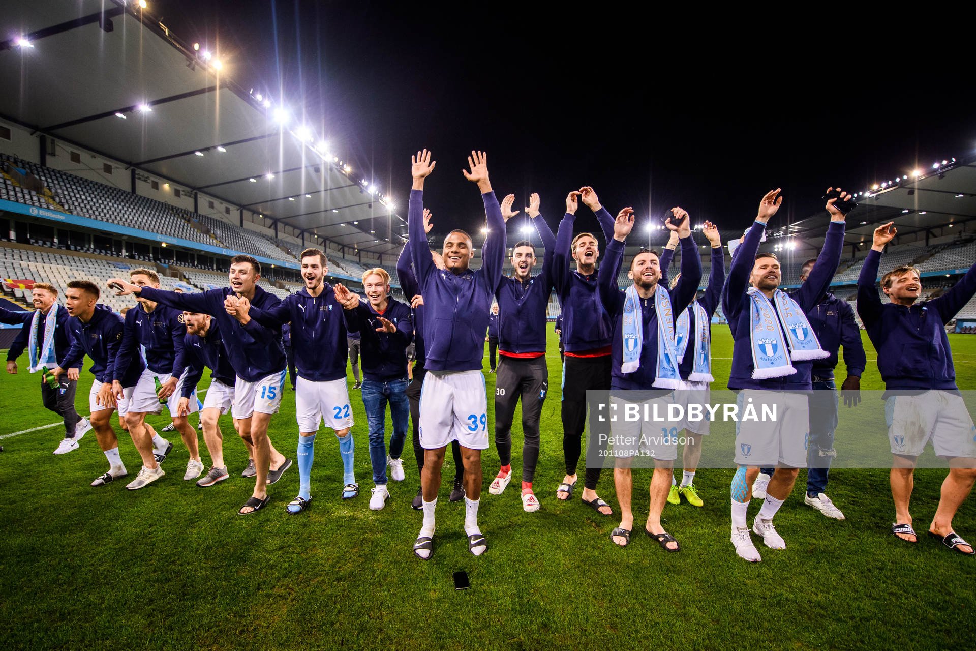 Malmö FFs spelare jublar över SM-guldet