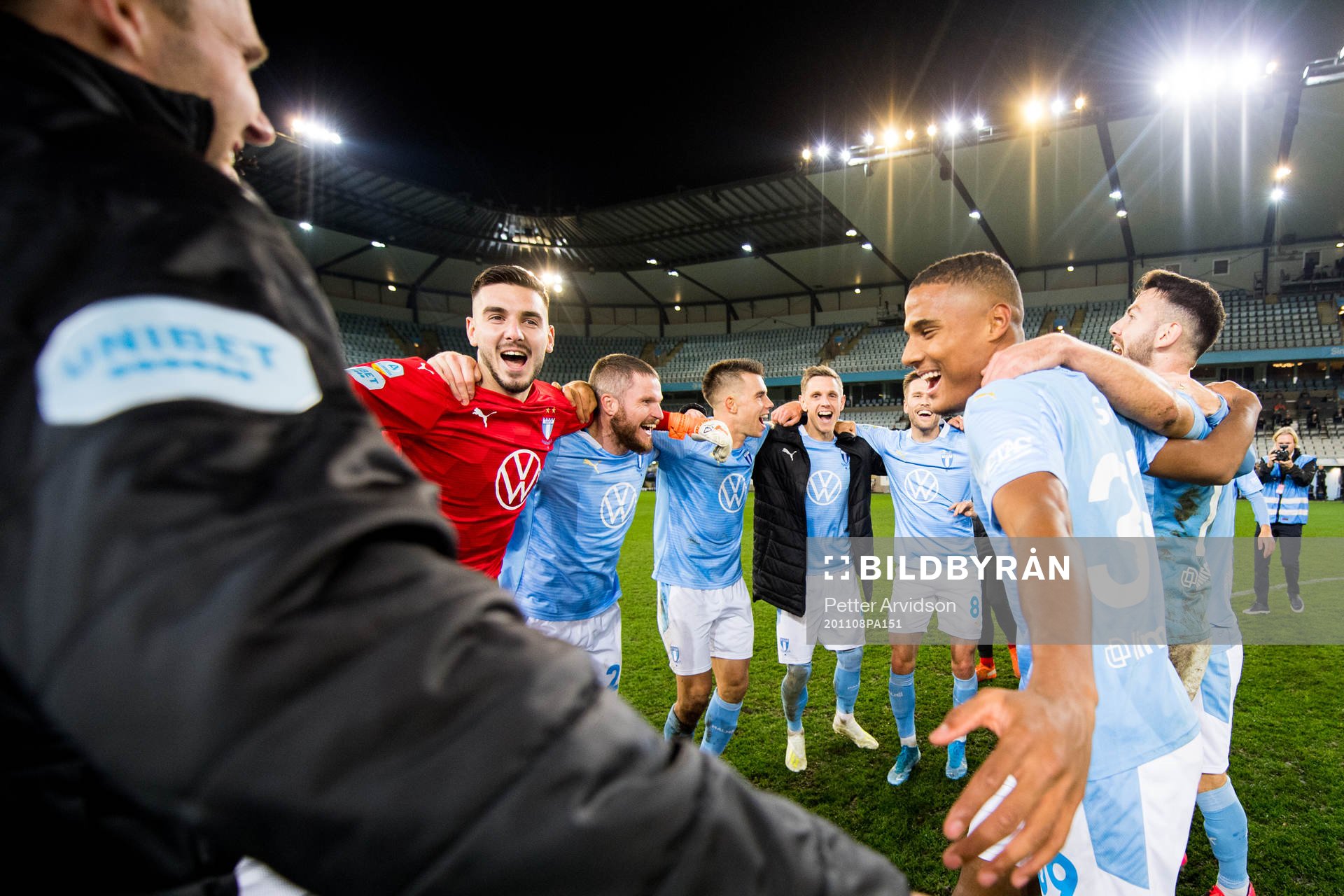 Malmö FFs målvakt Marko Johansson, Lasse Nielsen, Jonas