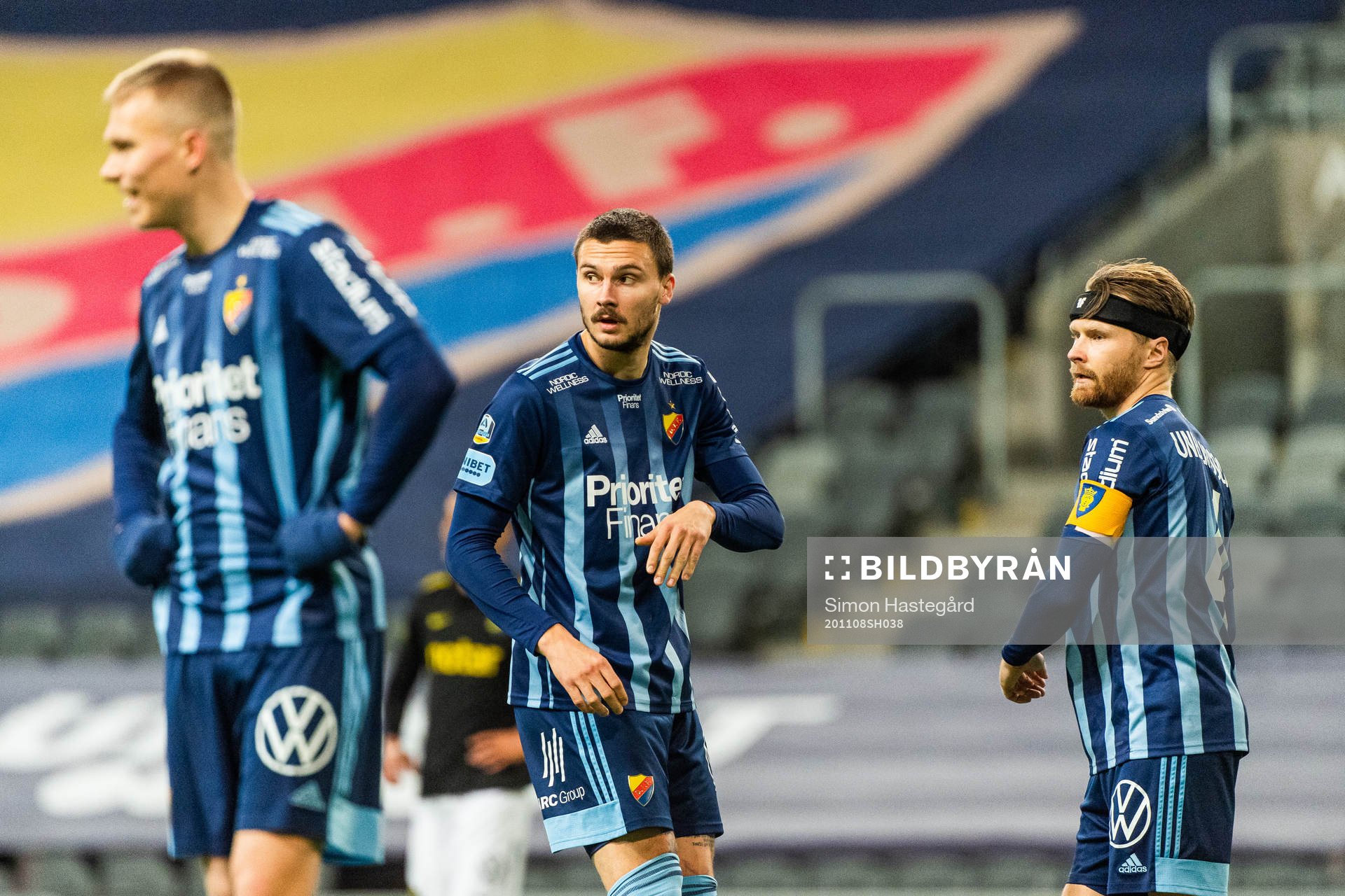 Djurgårdens Jonathan Augustinsson, Erik Berg och Jacob Une