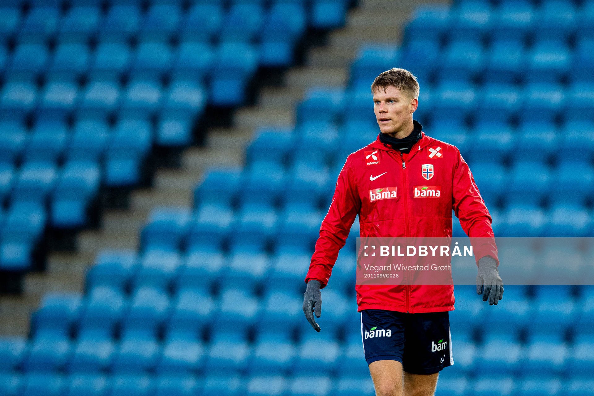 Sigurd Rosted of the Norwegian national football team during a training session on November 9, 2020 in Oslo.
