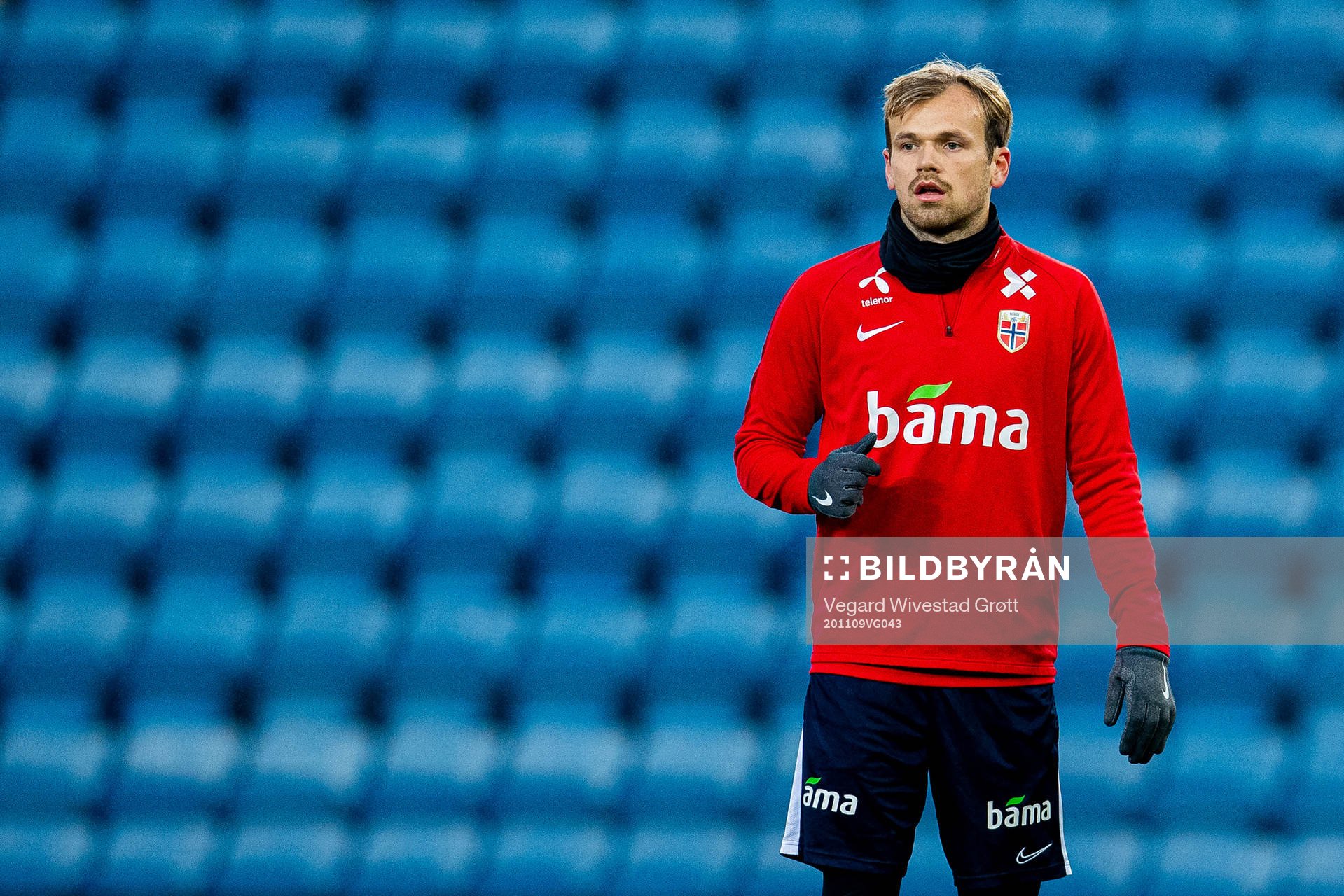 Iver Fossum of the Norwegian national football team during a training session on November 9, 2020 in Oslo.