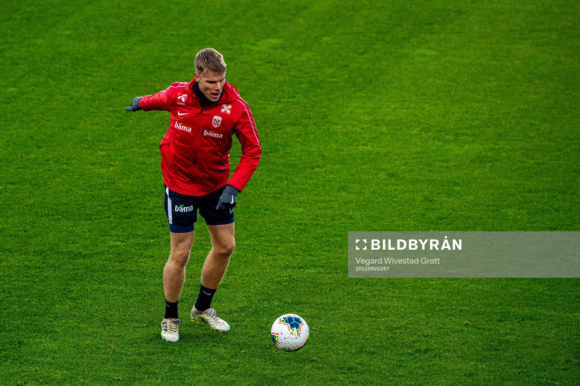 Sigurd Rosted of the Norwegian national football team during a training session on November 9, 2020 in Oslo.