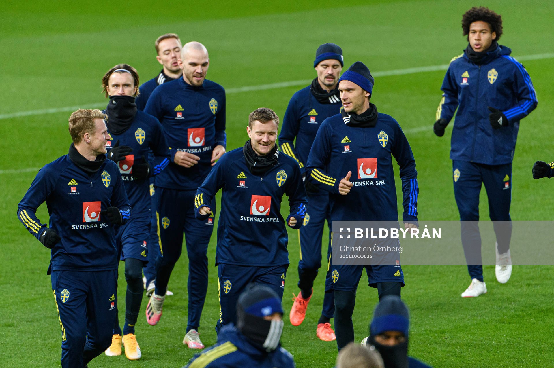 Oscar Hiljemark, Mattias Johansson and Albin Ekdal of the