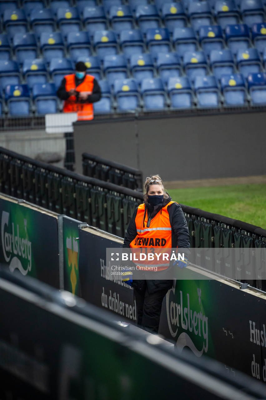 Officials with face masks