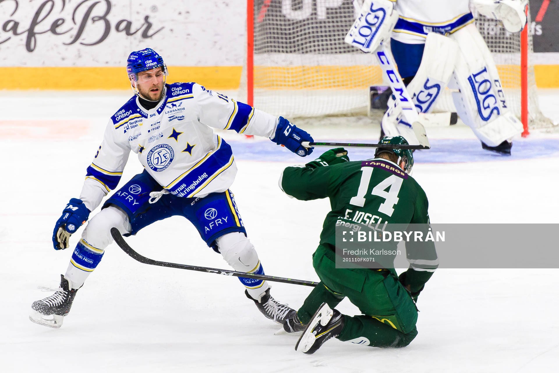 Leksands Daniel Gunnarsson och Färjestads Victor Ejdsell