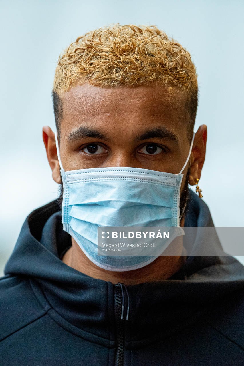 Joshua King of the Norwegian national football team arrives