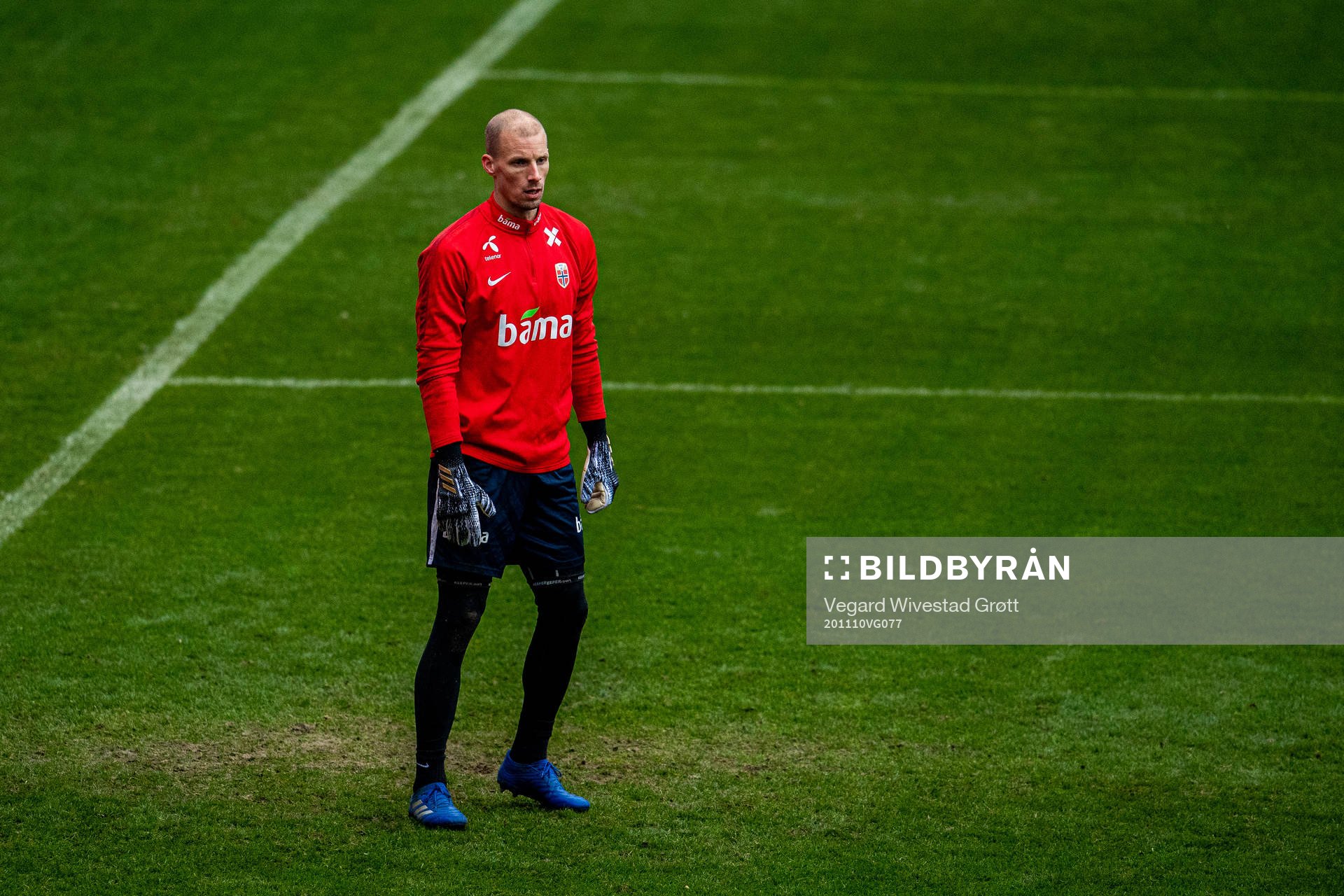 Goalkeeper André Hansen of the Norwegian national football