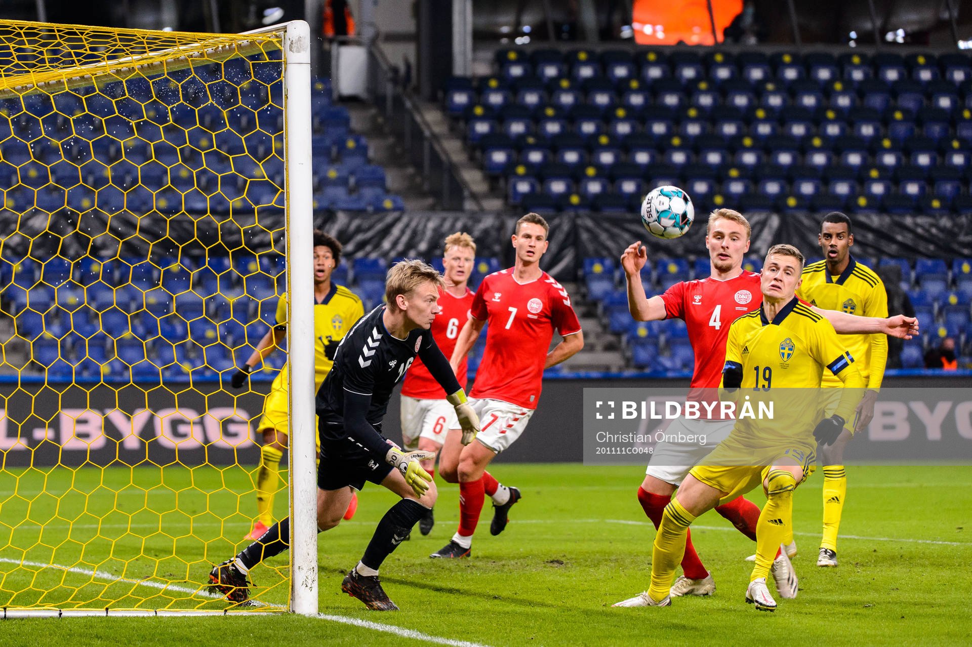 Mattias Svanberg of Sweden against goalkeeper Oliver