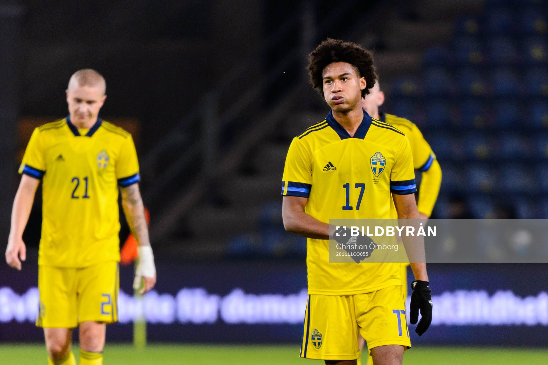 Jens-Lys Cajuste of Sweden looks dejected