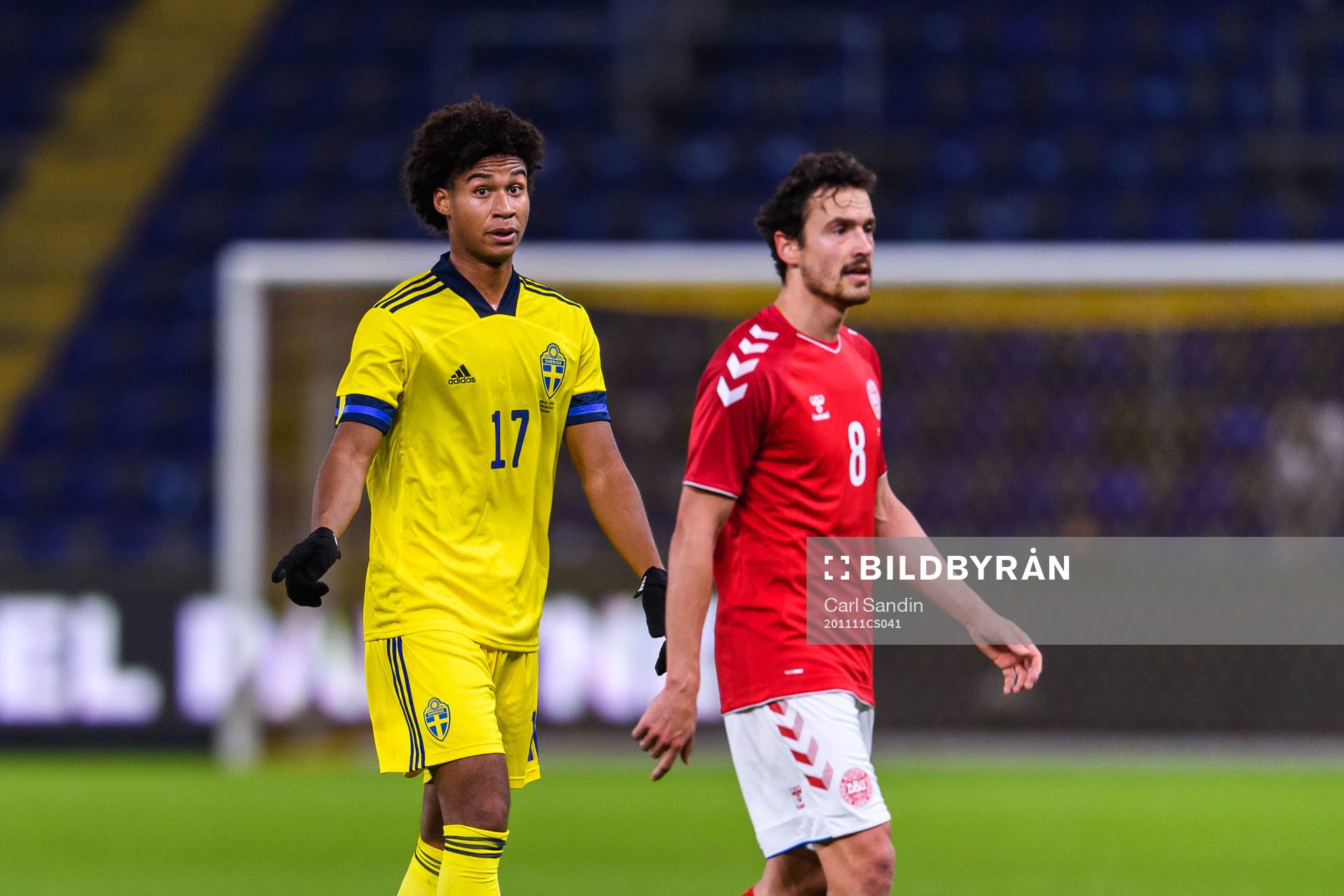 Jens-Lys Cajuste of Sweden and Thomas Delaney of Denmark