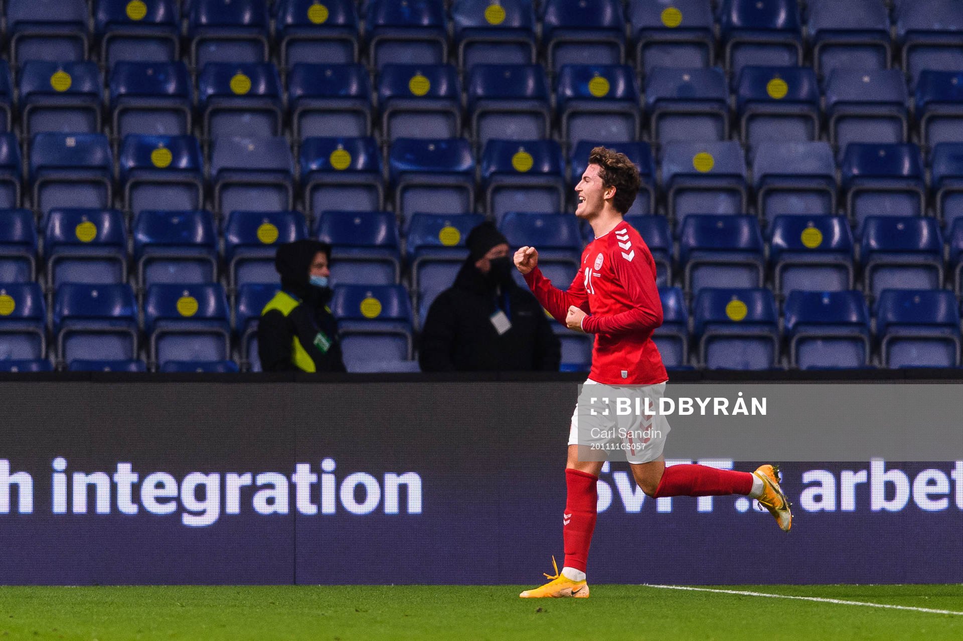 Jonas Wind of Denmark celebrates